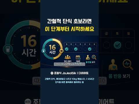 초보를 위한 간헐적 단식 다이어트 시간 조절 완벽 가이드